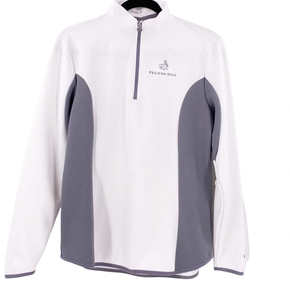 Nike Golf Women's Tour Performance Dri-Fit 1/4 Zip Size Large White Pelican Hill